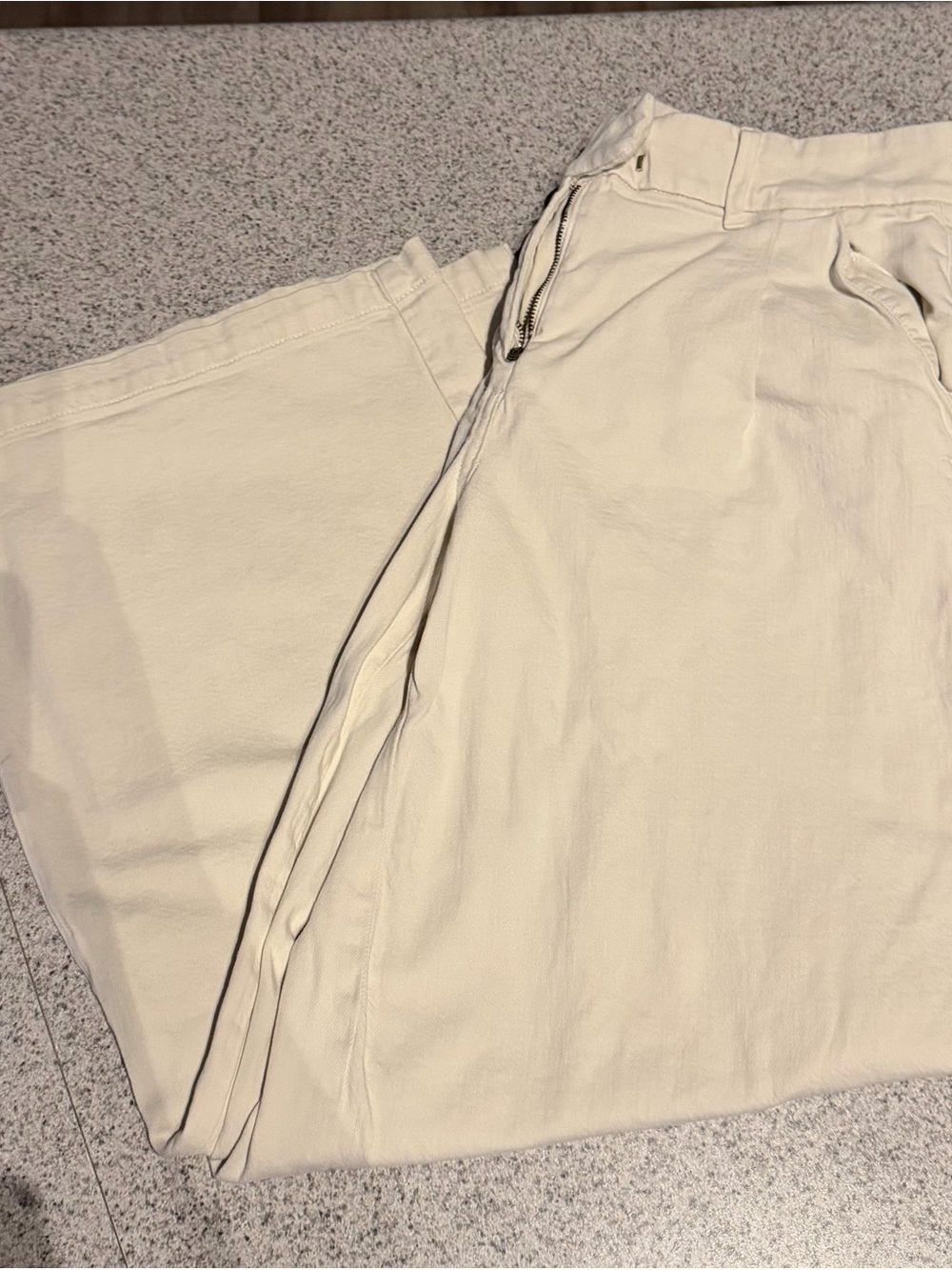Cream Wide-Leg Pants American Eagle